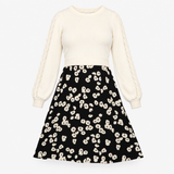 Cream Knit Top Black Floral Maternity Nursing Dres
