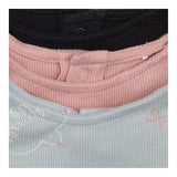 Black, Pink and Blue Ribbed Long Sleeves 3pc 