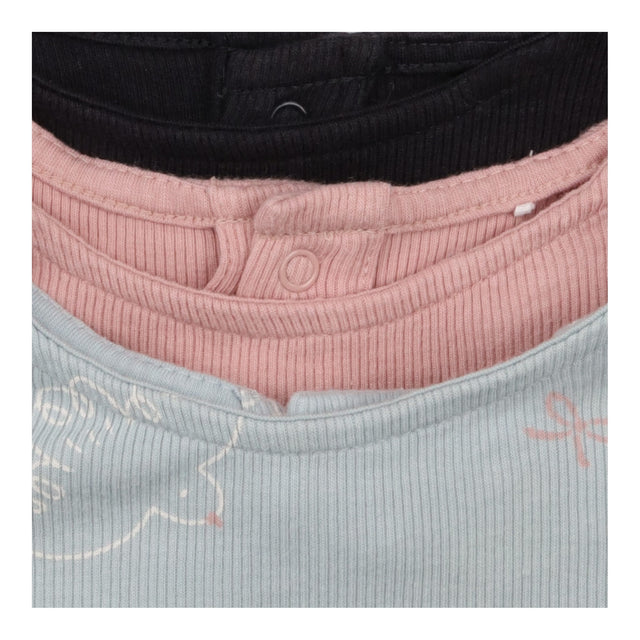 Black, Pink and Blue Ribbed Long Sleeves 3pc 