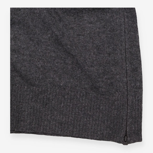 Charcoal Grey Yellow Trim Wool Alpaca Blend Relaxe
