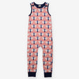 Dungarees Pink with Navy Cuffs Butterfly Appliques
