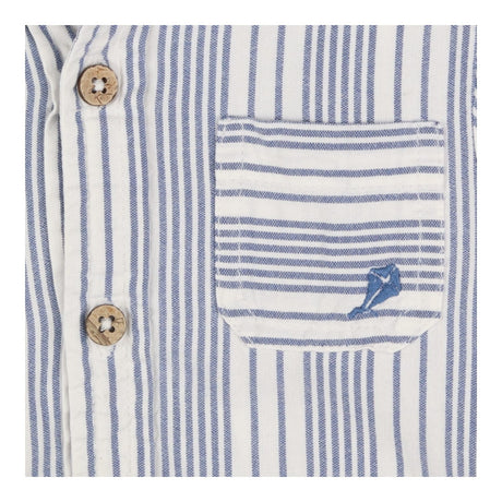 Blue & White Striped Collared Shirt