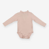 Bodysuit pink ribbed roll neck