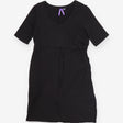 Black Short Sleeve Nursing Zip Midi Dress Tie Wais