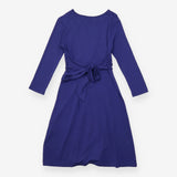 Royal Blue Knot Front Long Sleeve Maternity Dress