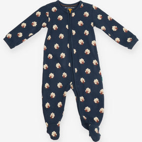 Sleepsuit navy blue sheep zip