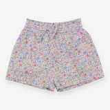 Blue and pink ditsy floral shorts