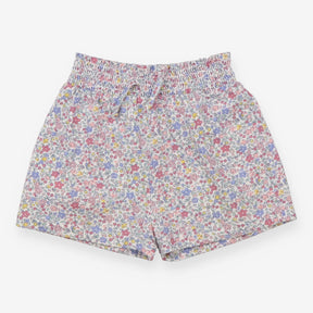 Blue and pink ditsy floral shorts