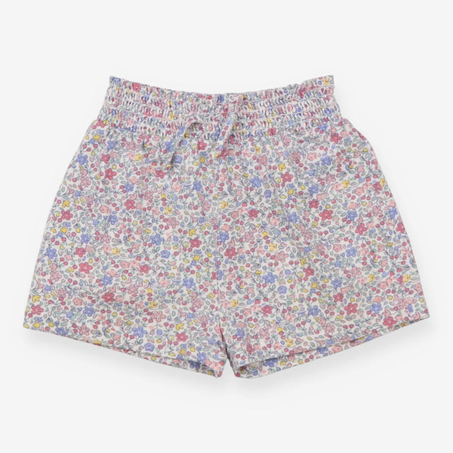 Blue and pink ditsy floral shorts