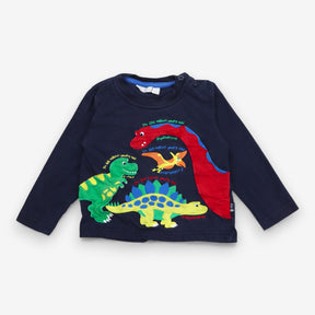 T-Shirt Navy Long Sleeve Dinosaur Facts