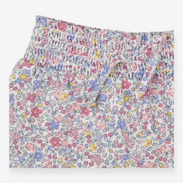 Blue and pink ditsy floral shorts