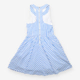 Dress Blue White Gingham Check 100% Cotton Sleevel