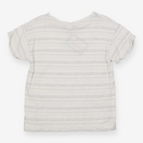 White t-shirt with stitch stripes