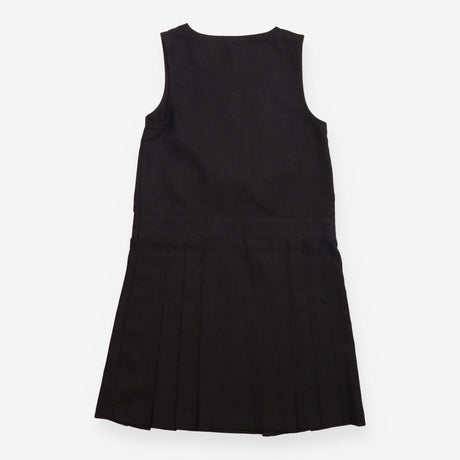 School Pinafore Dress Grey with Flower Zip