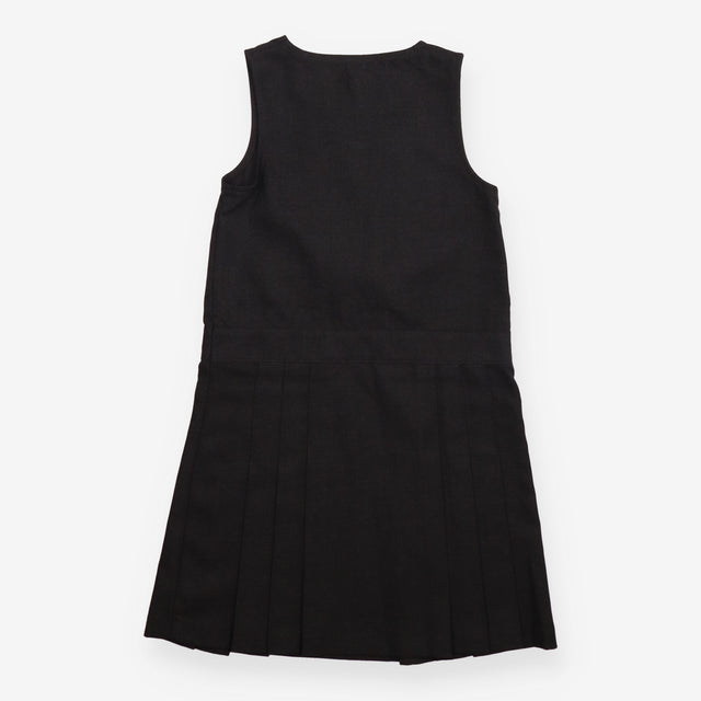 School Pinafore Dress Grey with Flower Zip