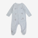 Sleepsuit Blue Velour Elephants