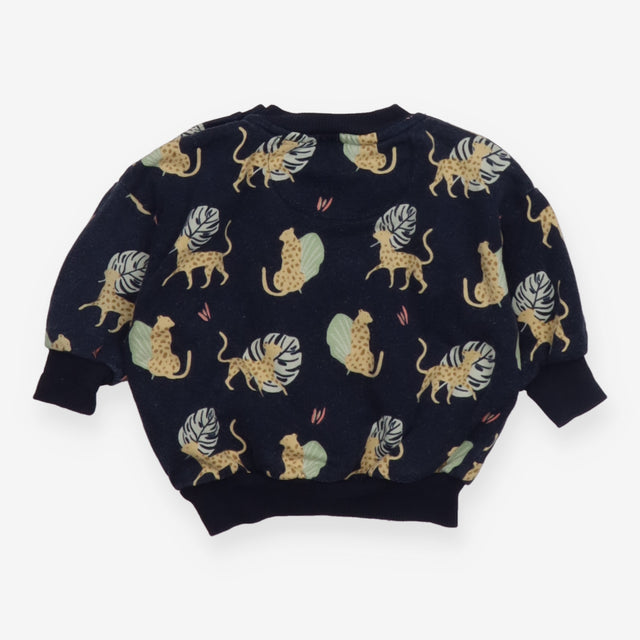 Sweater Navy Cheetah Appliques