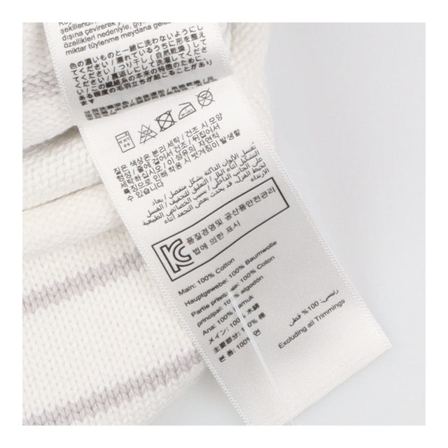 Sweater knit white grey striped with sheep