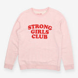 Pink marl jersey crew neck strong girls club sweat