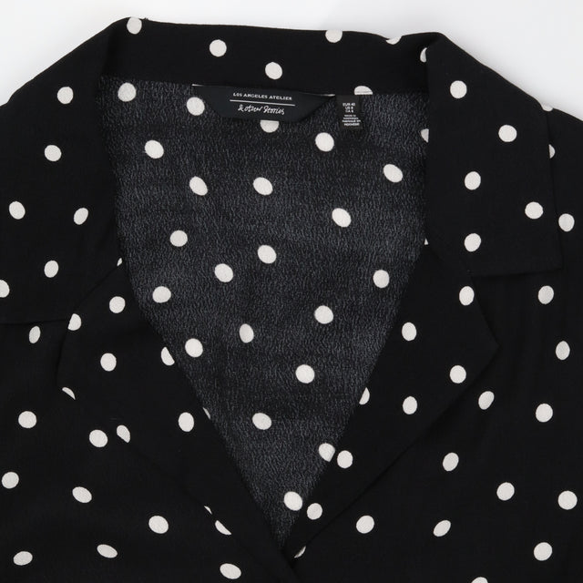 Black Polka Dot Viscose Blouse