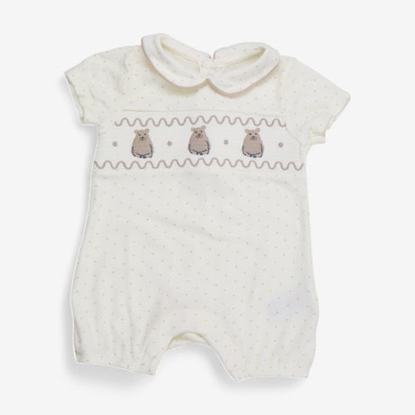 Romper Jersey Cream with Brown Bears and Spots