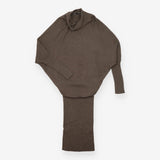 AllSaints Khaki Ribbed Batwing Cowl Neck Jump