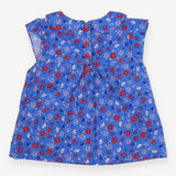 Tunic Collared Blue Elephants and Flowers