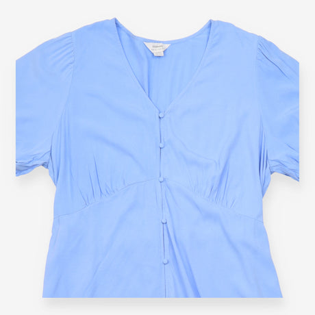 Maxi Dress Light Blue Button Front Maternity Nursi