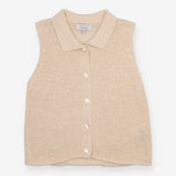 & Other Stories Cream Collared Sleeveless Knit Top