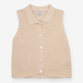 & Other Stories Cream Collared Sleeveless Knit Top