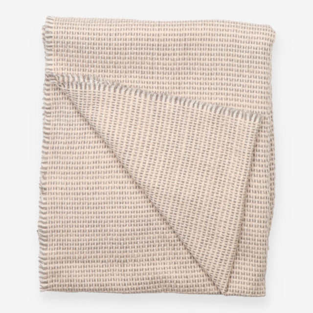 Scarf Woven Checked Neutral Soft Knit Fringe Trim