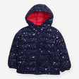 Puffer Coat Navy Hearts, Moons and Stars