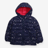 Puffer Coat Navy Hearts, Moons and Stars