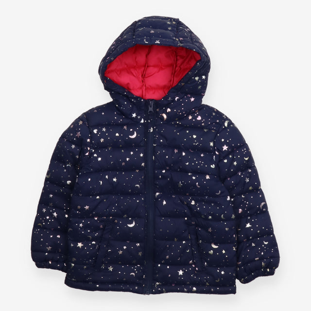 Puffer Coat Navy Hearts, Moons and Stars