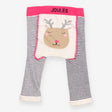 Leggings knit stripe pink waist reindeer bum