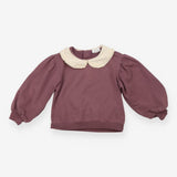 Sweater Purple White Frill Collar