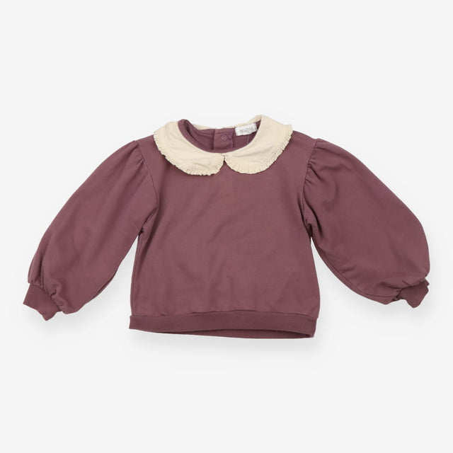 Sweater Purple White Frill Collar