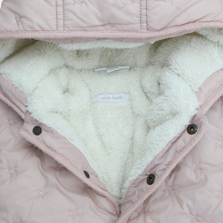 Baby Pink Stars Fleece Lined Coat 