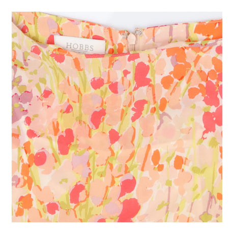 Hobbs Orange Pink Floral Summer Dress with Slip & 
