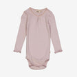 Lilac Rib lace long sleeve body