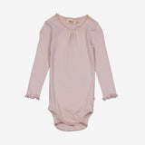 Lilac Rib lace long sleeve body