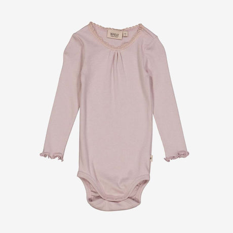 Lilac Rib lace long sleeve body