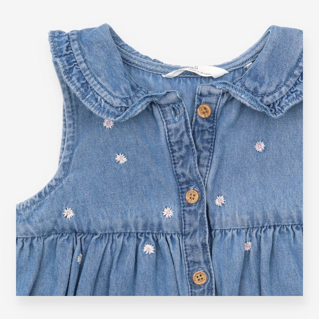 Denim Pinafore with Daisies