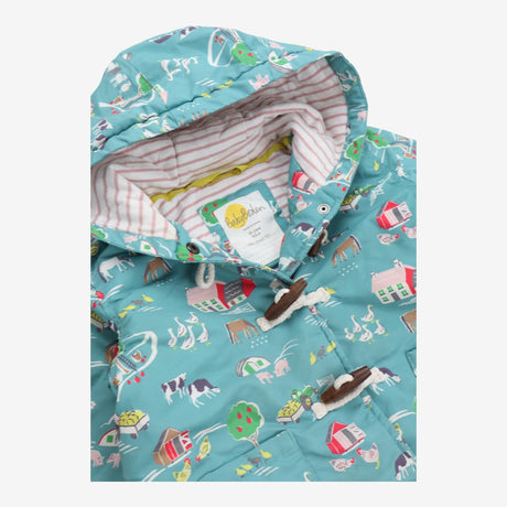 Teal Green Farm Coat with Toggles