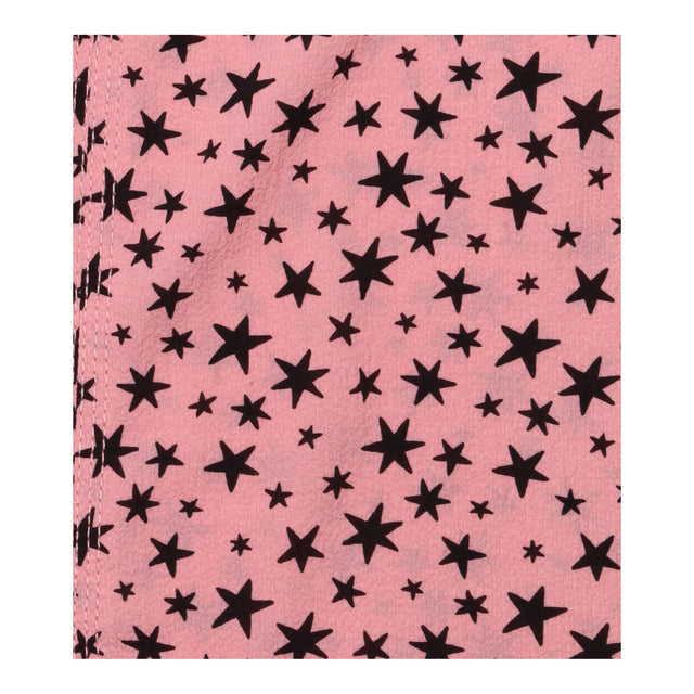 Blouse Pink Black Star Print Long Sleeve