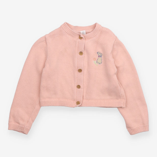 Pink Knit Flopsy Rabbit Cardigan
