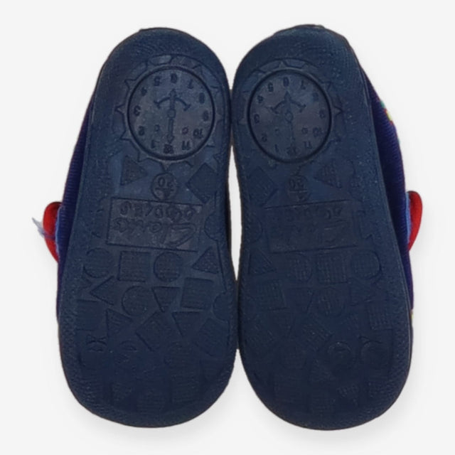 Navy Cat and Dog Velcro Pumps
