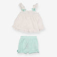 Tunic and shorts outfit mint gingham
