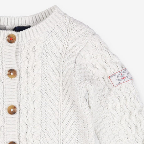 Cream knitted cardigan brown buttons