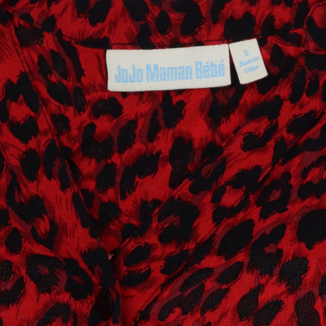 Red Leopard Print Tea Dress Back Tie Maternity Mid